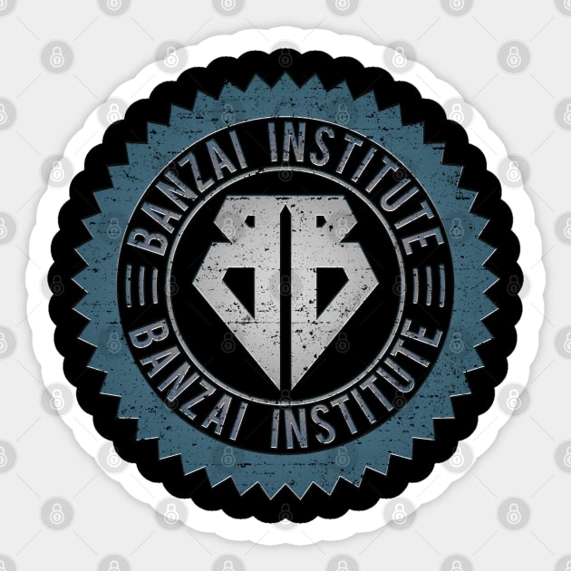 Banzai Institute [Teal/Worn] Sticker by Roufxis